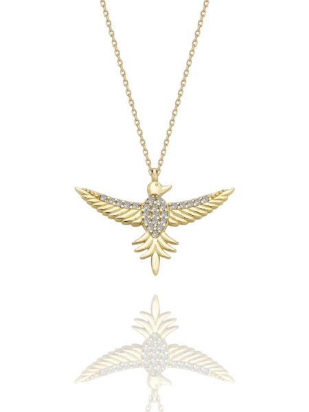 Anka Kuşu Çok Şık 14 Ayar Altın Kolye