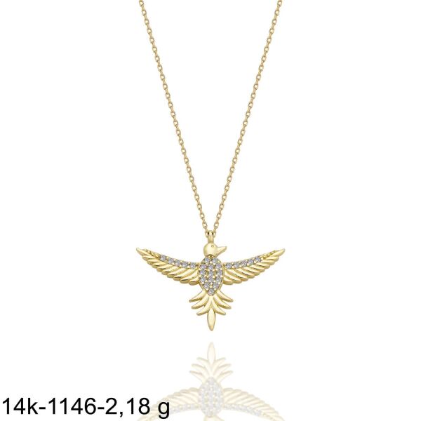 Anka Kuşu Çok Şık 14 Ayar Altın Kolye