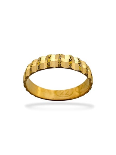 22 Ayar Altın 4 mm Kesimli Basamak Çok Şık Alyans Yüzük