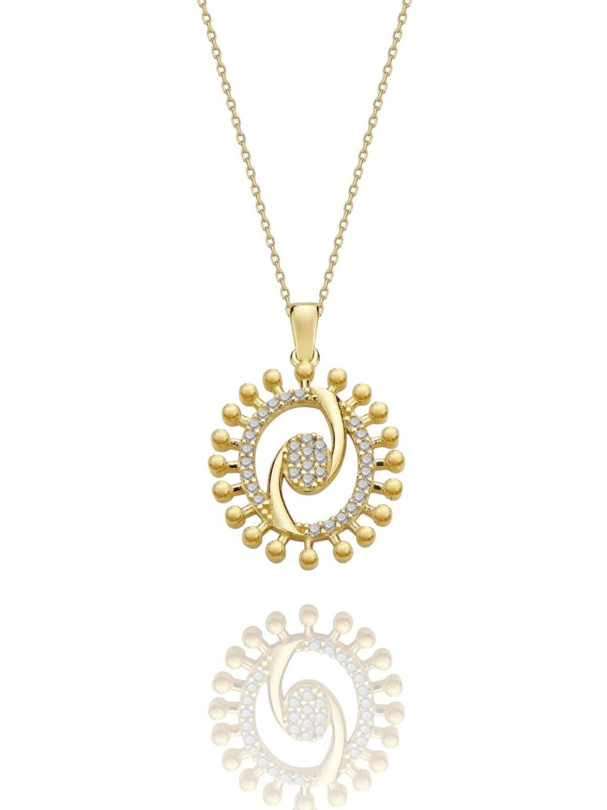 Ying Yang Özel Tasarım Çok Şık 14 Ayar Altın Kolye