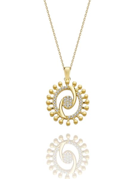 Ying Yang Özel Tasarım Çok Şık 14 Ayar Altın Kolye