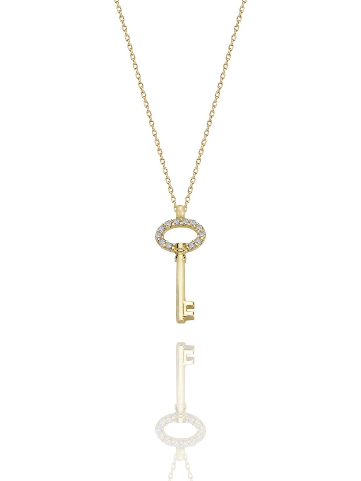 Anahtar Günlük Kullanım Çok Şık 14 Ayar Altın Kolye