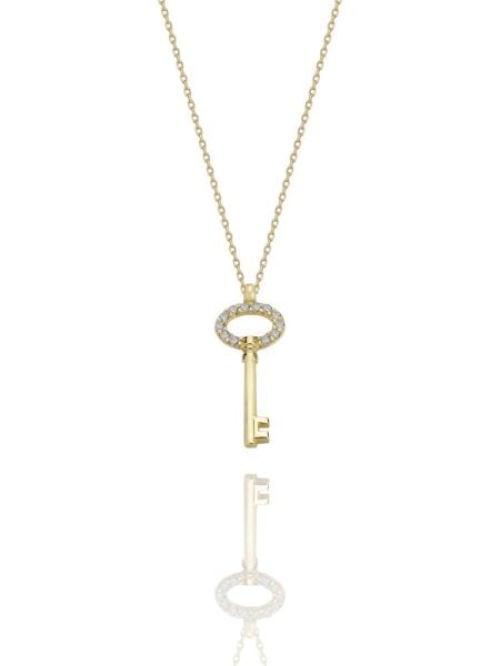 Anahtar Günlük Kullanım Çok Şık 14 Ayar Altın Kolye