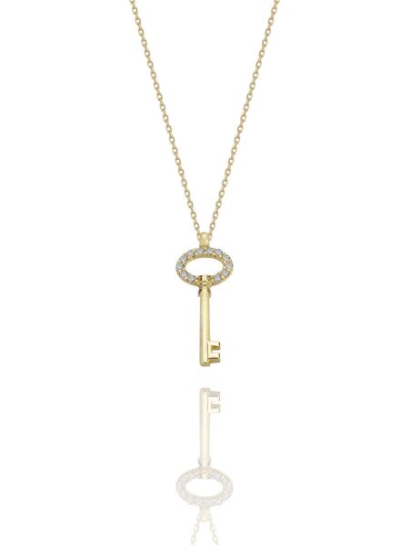 Anahtar Günlük Kullanım Çok Şık 14 Ayar Altın Kolye