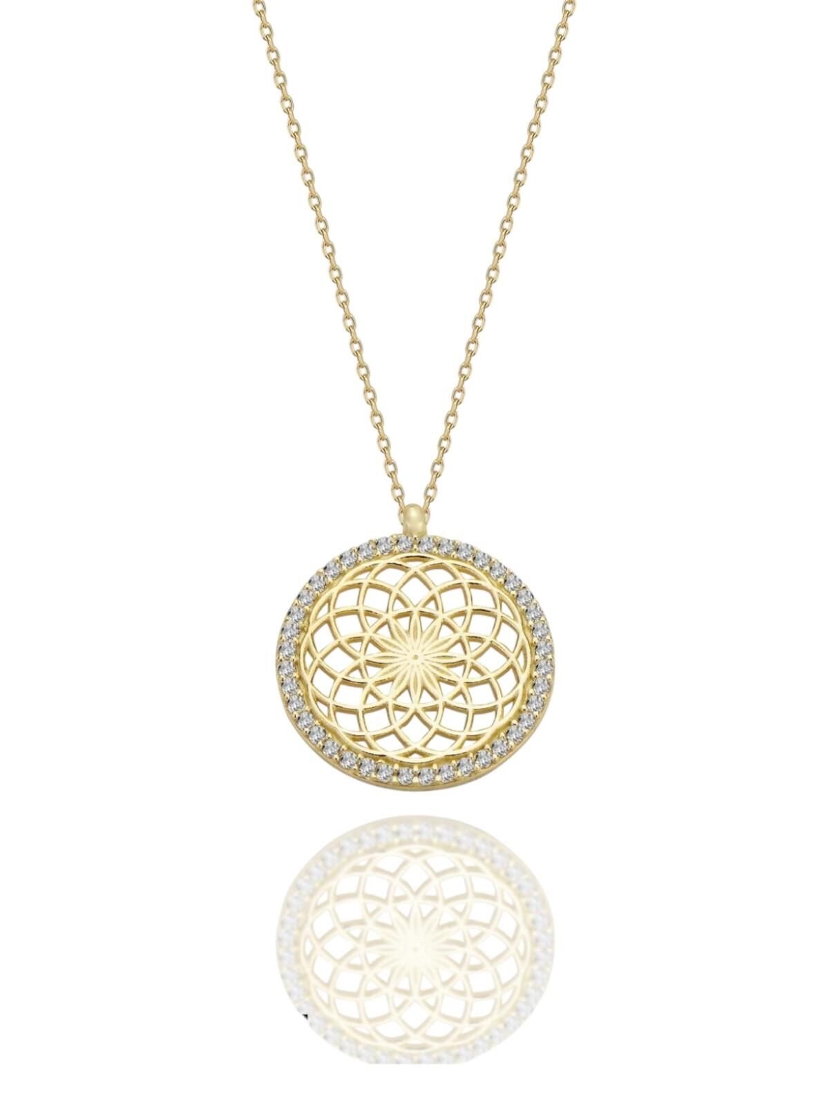 Özel Tasarım Evren Çok Şık 14 Ayar Altın Kolye