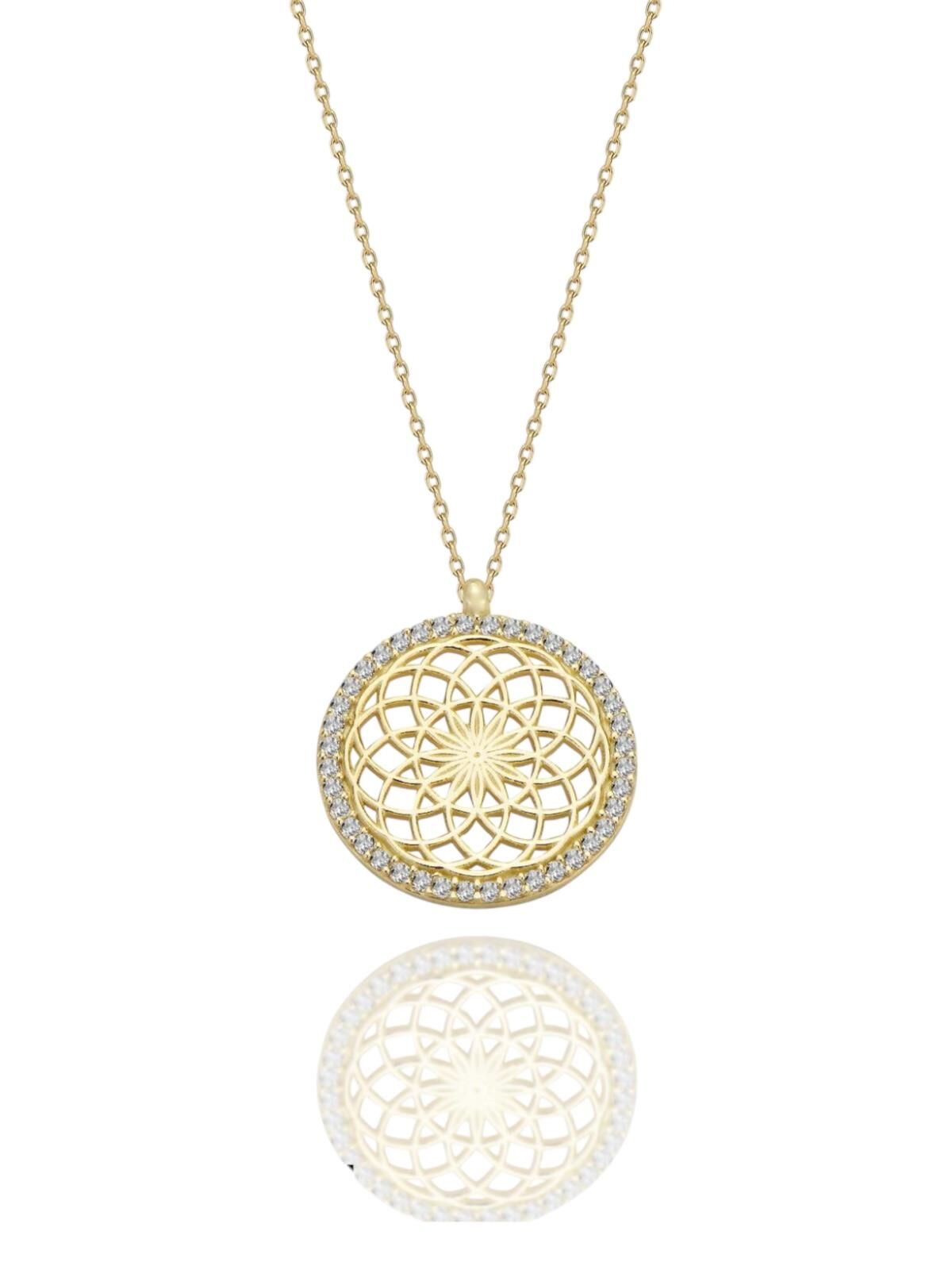 Özel Tasarım Evren Çok Şık 14 Ayar Altın Kolye