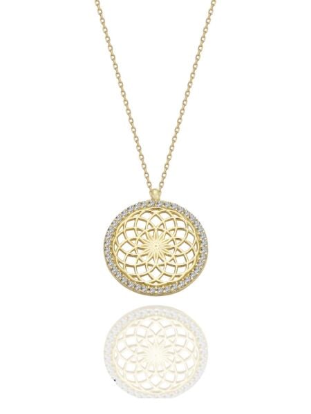 Özel Tasarım Evren Çok Şık 14 Ayar Altın Kolye