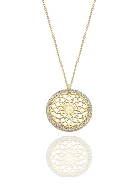 Özel Tasarım Evren Çok Şık 14 Ayar Altın Kolye