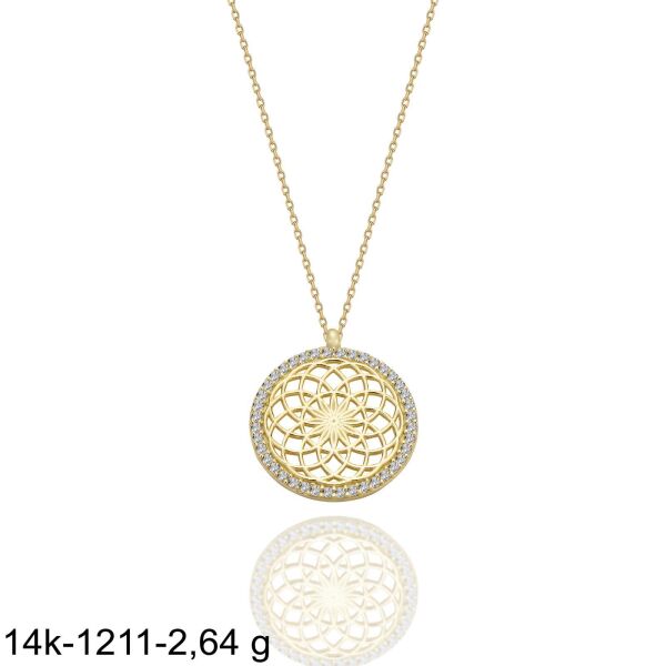 Özel Tasarım Evren Çok Şık 14 Ayar Altın Kolye