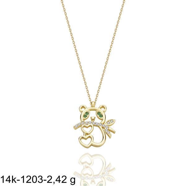 Minik Sincap Özel Tasarım Çok Şık 14 Ayar Altın Kolye