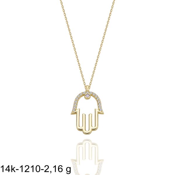 Sade Zarif Fatma Ana Eli Çok Şık 14 Ayar Altın Kolye