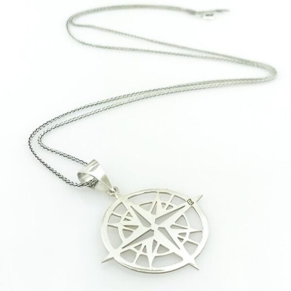 Özel Tasarım Pusula Harfli Gümüş Kolye