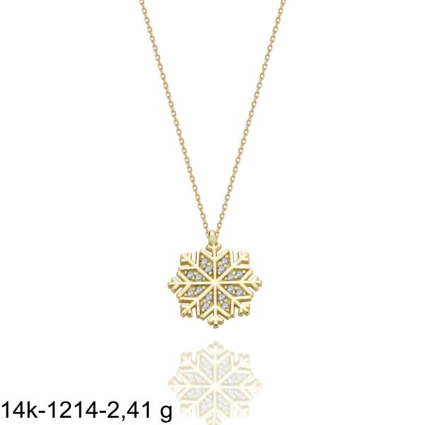 Kartanesi Farklı Tasarım Çok Şık 14 Ayar Altın Kolye