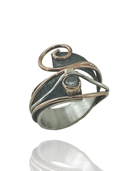 Telkari El İşçiliği Zirkon Özel Tasarım 925 Gümüş Yüzük