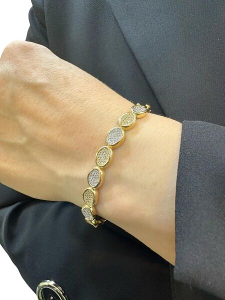 Üst Kalite Özel Tasarım Oval Montür Altın Kelepçe Bilezik Bileklik