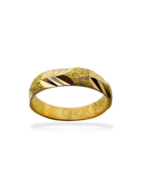 22 Ayar Altın 4 mm Burçak Modeli Çok Şık Alyans Yüzük