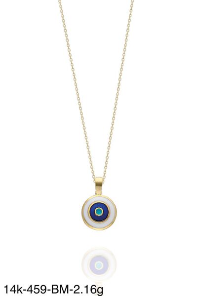 Minik Nazar Göz Boncuğu Çok Şık 14 Ayar Altın Kolye