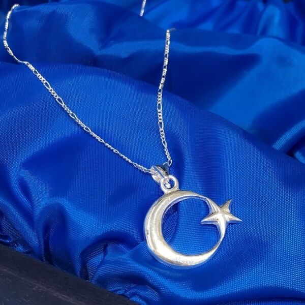 Ayyıldız Özel Boy Gümüş Erkek Kolye Zincir