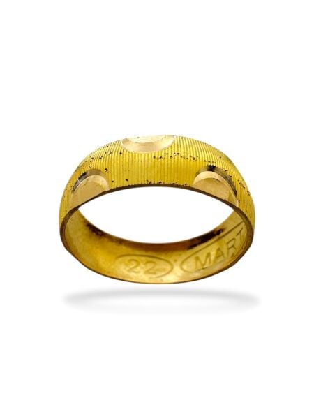 22 Ayar Altın 6 mm Kumlu Hilal Çok Şık Alyans Yüzük