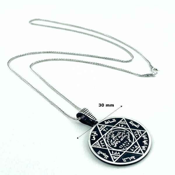 Davut Yıldızı Süleyman Peygamber Dualı Madalyon Gümüş Kolye