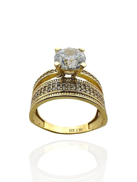 Twin Tektaş Alyans İkili Günlük 8 Ayar Altın Yüzük