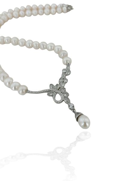 Yeni Model Üst Kalite İnci Gerdanlık 925 Gümüş Kolye