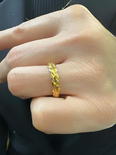 22 Ayar Altın 4 mm Adana Tel Burma Çok Şık Alyans Yüzük