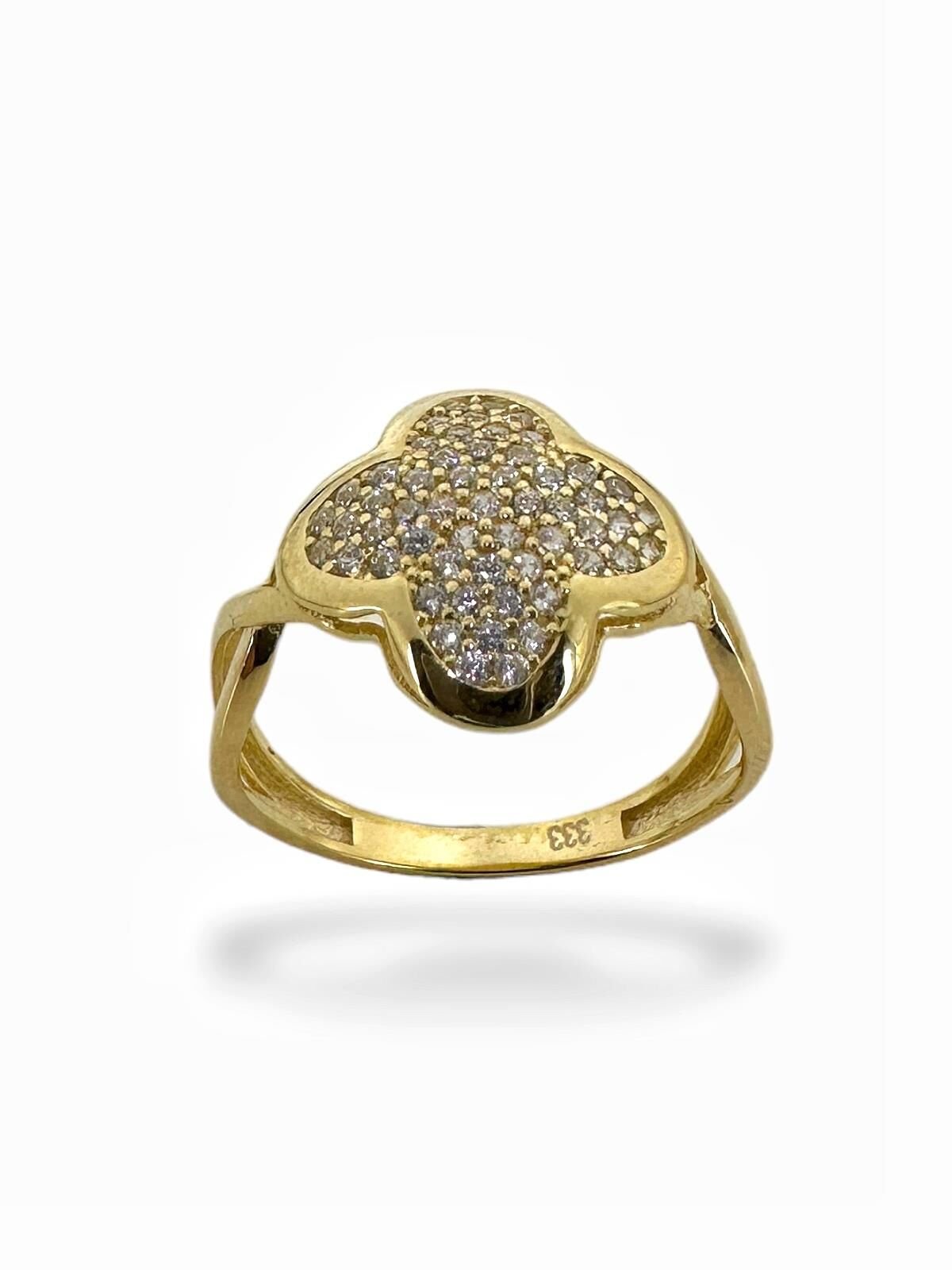 8 Ayar Altın Yonca Model Yüzük