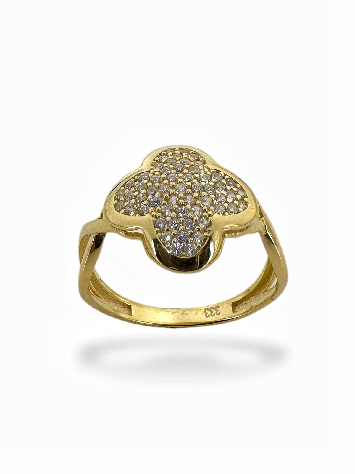 8 Ayar Altın Yonca Model Yüzük