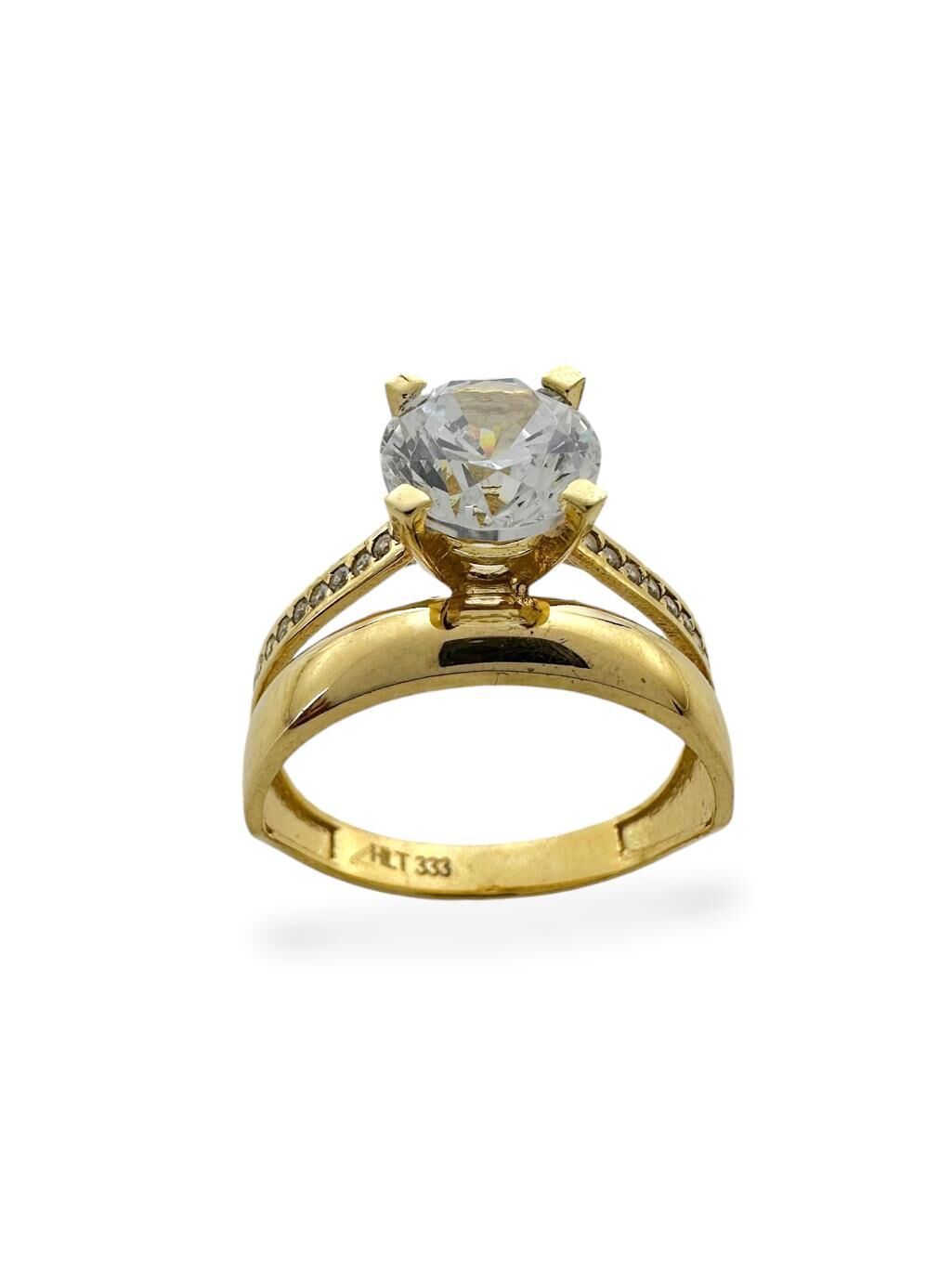 Tektaş Düz Bombe Alyans İkili Kombin Günlük 8 Ayar Altın Yüzük