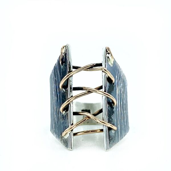 El Üretim Dikiş Özel Tasarım Marjinal Otantik 925 Gümüş Yüzük