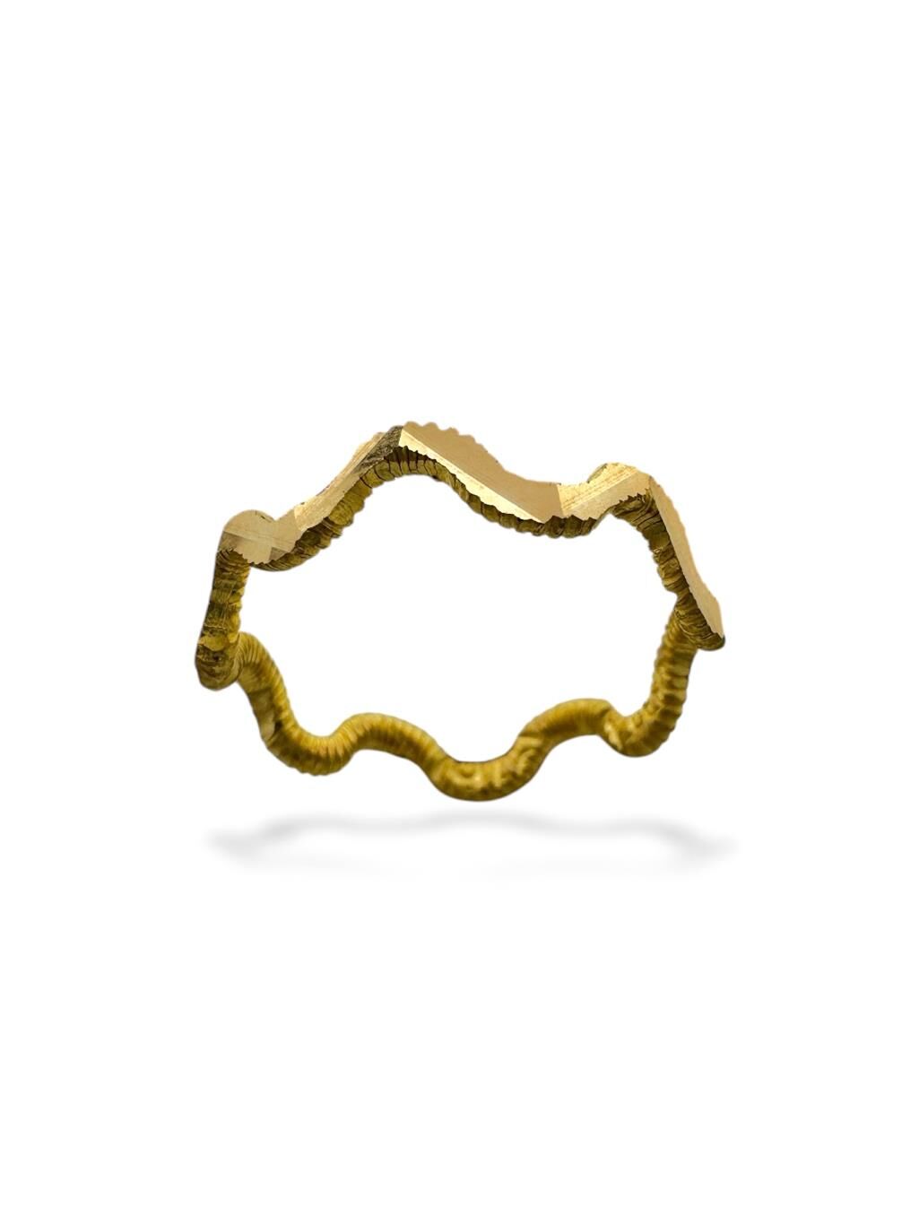 22 Ayar Altın Zikzak Ajda 2 mm Çok Şık Alyans Yüzük