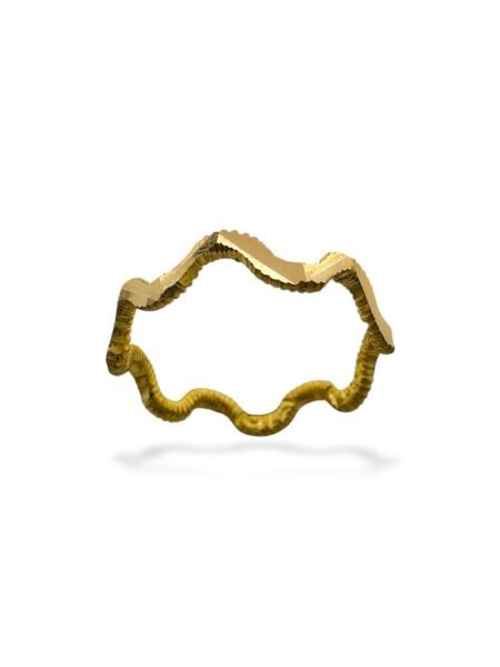 22 Ayar Altın Zikzak Ajda 2 mm Çok Şık Alyans Yüzük