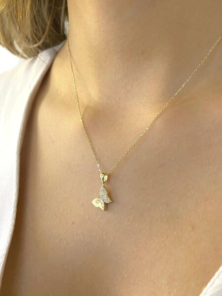 14 Ayar Minik Kelebek Altın Kolye