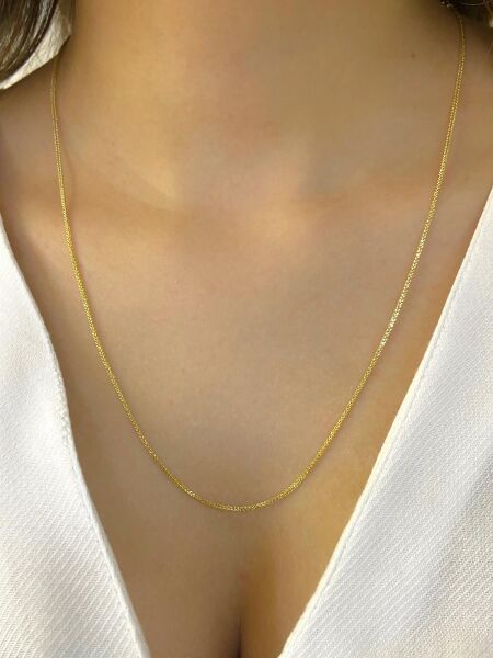 14 Ayar İtaly Kalite Tilki Kuyruğu Altın Zincir 55 cm 1,90 gr