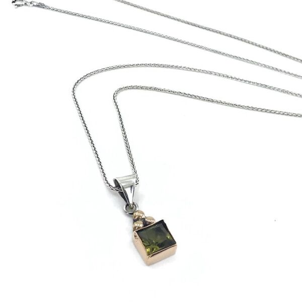 Tamamı El Üretimi Kare Zultanit Taş Gümüş Set Takım