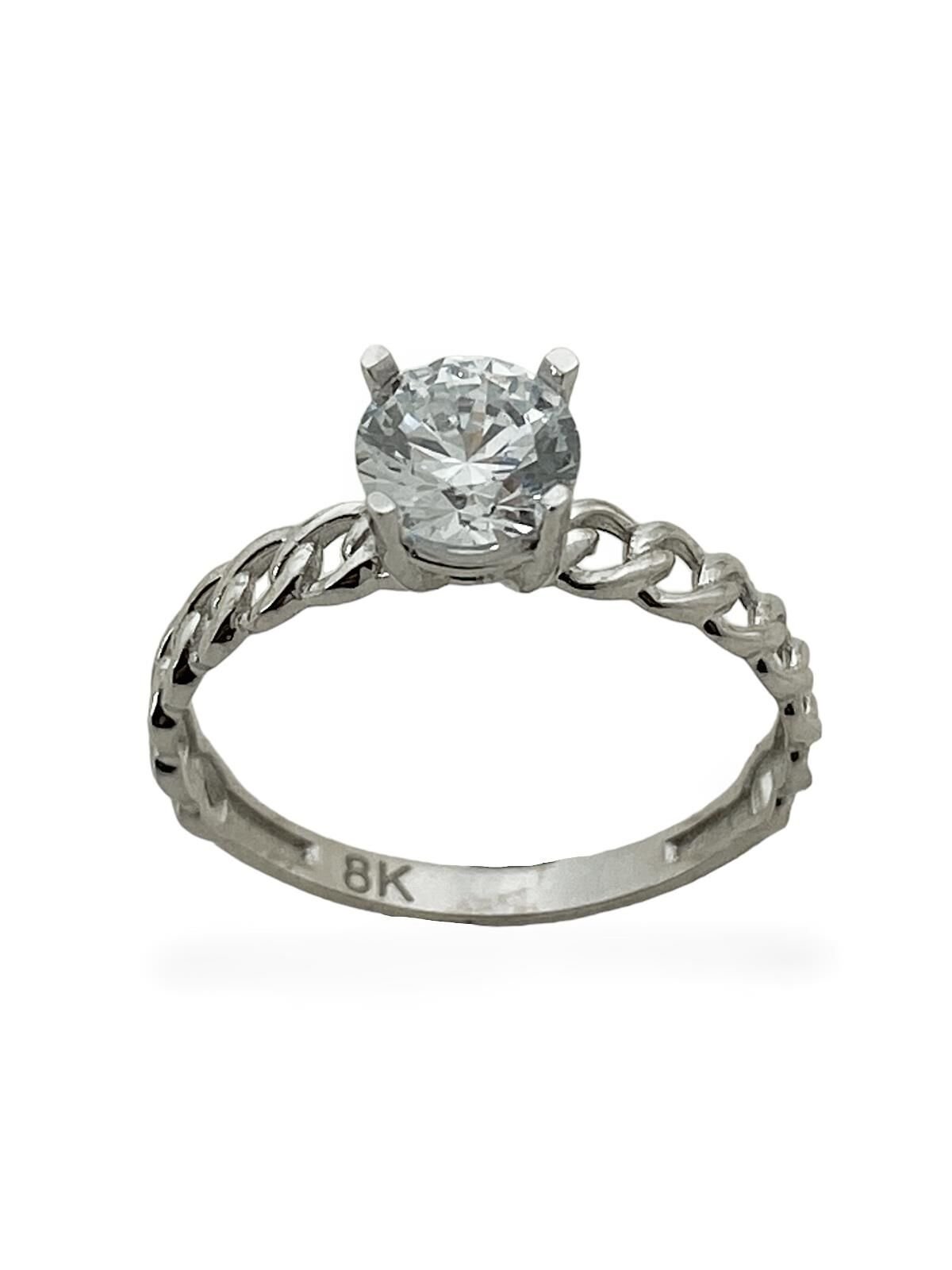 Tektaş Beyaz Altın Üst Kalite Tasarım Yüzük