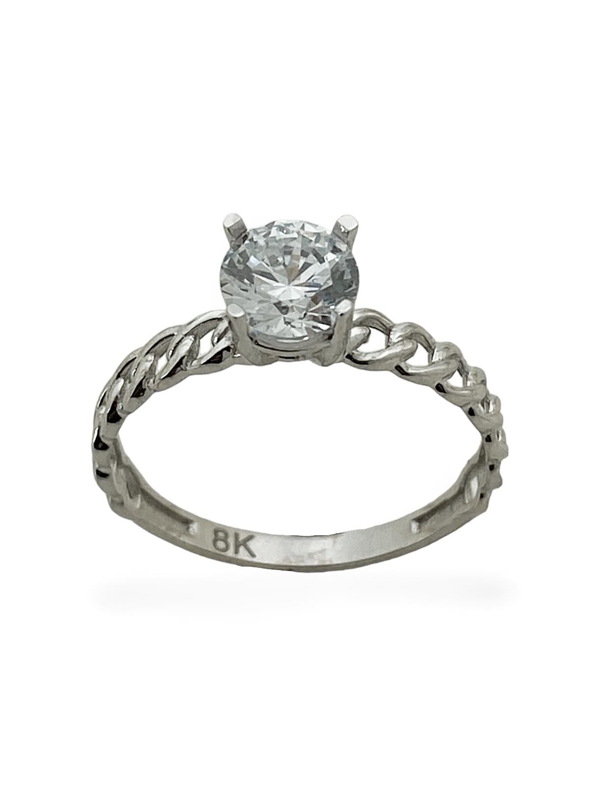 Tektaş Beyaz Altın Üst Kalite Tasarım Yüzük