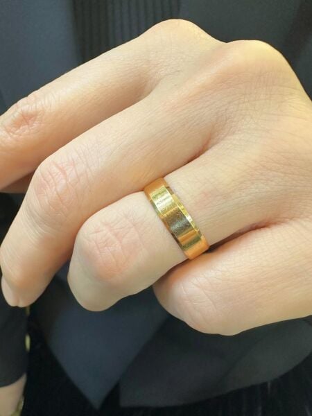 22 Ayar Altın 5 mm Düz Kibrit Çöpü Modeli Çok Şık Alyans Yüzük