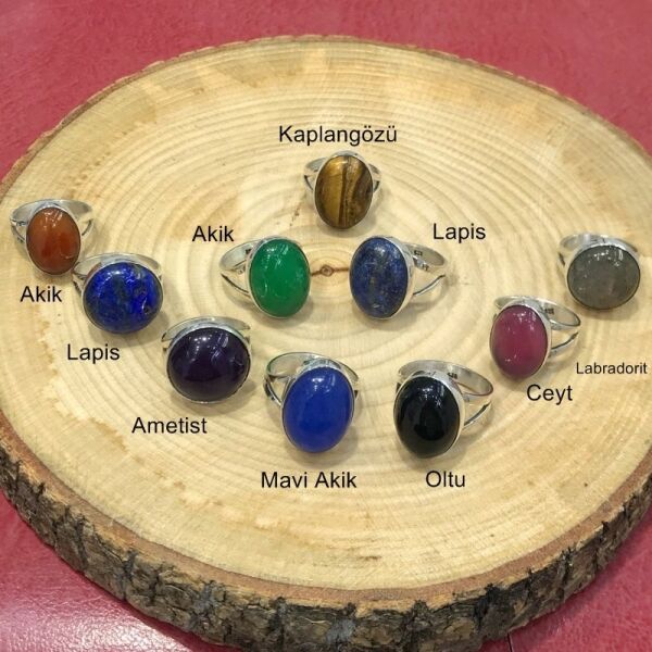 Kaplangözü Taş El Üretimi Sade Şık Kibar Gümüş Yüzük