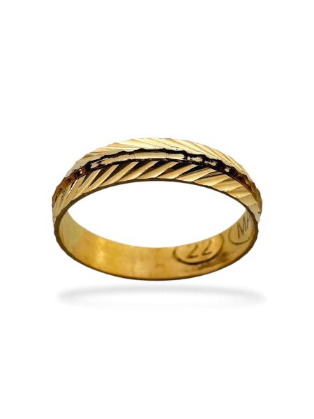 22 Ayar Altın 4 mm Başak Modeli Çok Şık Alyans Yüzük