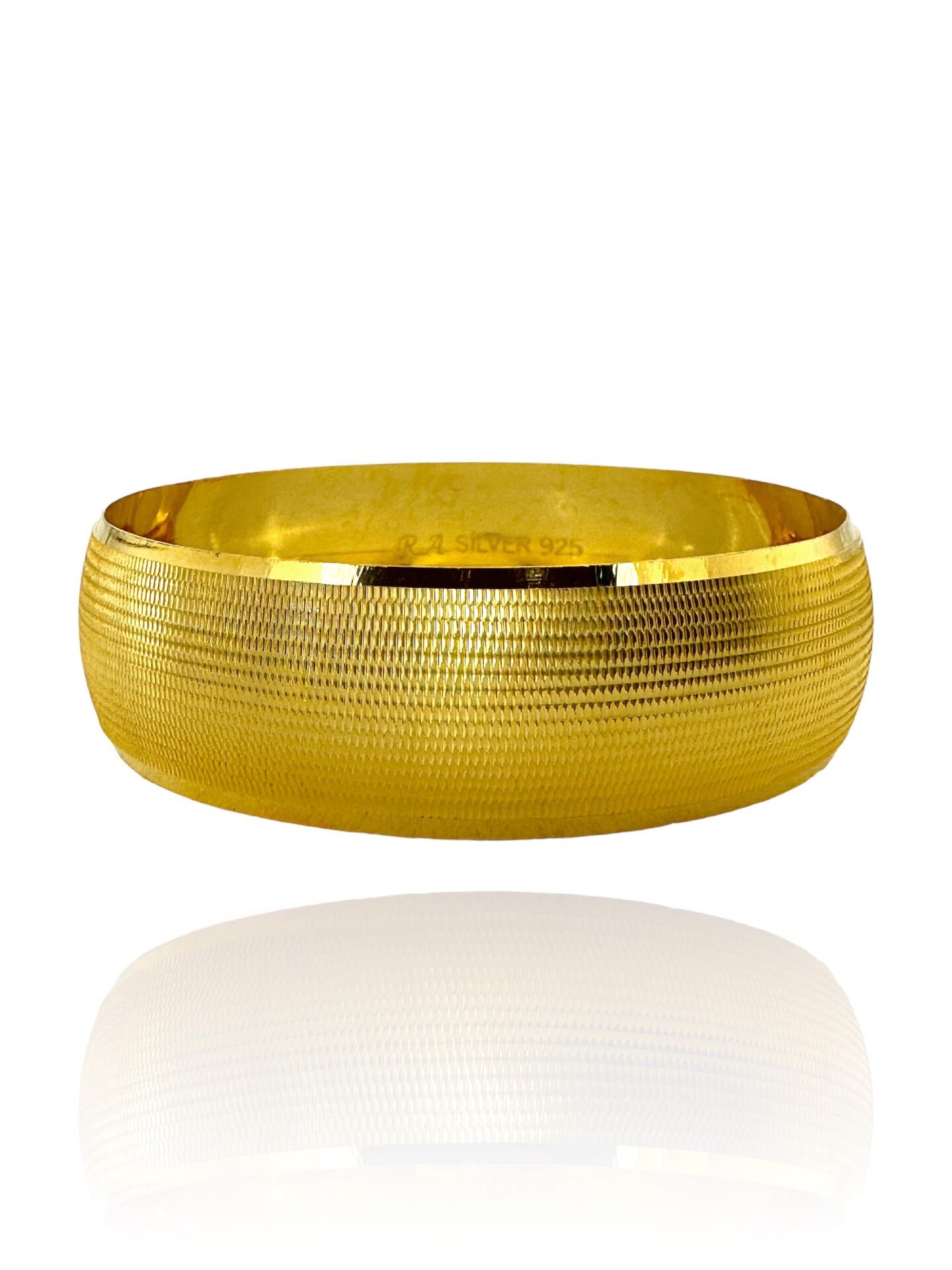 925 Ayar Gümüş 21 gr 2 cm 6.4 Boy Trabzon Hasır Has Altın Kaplama Bilezik