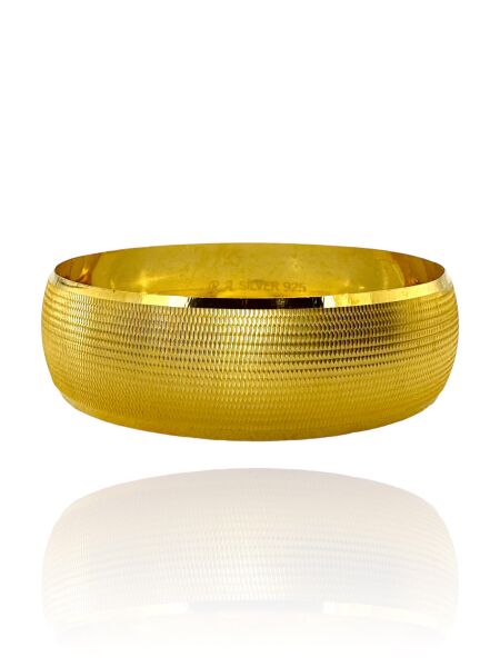 925 Ayar Gümüş 21 gr 2 cm 6.4 Boy Trabzon Hasır Has Altın Kaplama Bilezik