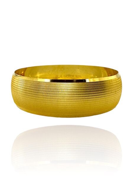 925 Ayar Gümüş 21 gr 2 cm 6.4 Boy Trabzon Hasır Has Altın Kaplama Bilezik