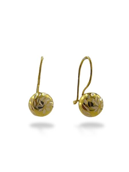 Nohut Model Sallantılı 14 Ayar Altın Küpe