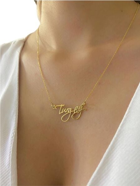 Özel İmza Yazı Karakteri İsimli 925 Gümüş Kolye