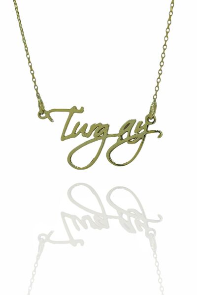 Özel İmza Yazı Karakteri İsimli 925 Gümüş Kolye