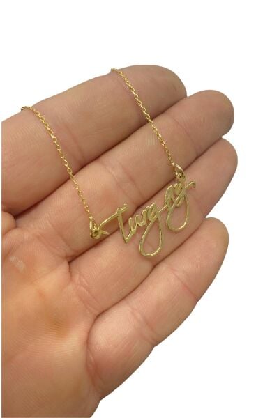 Özel İmza Yazı Karakteri İsimli 925 Gümüş Kolye