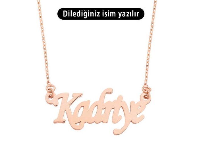 Sade Kibar Özel Font Tek İsimli Gümüş İsim Kolye