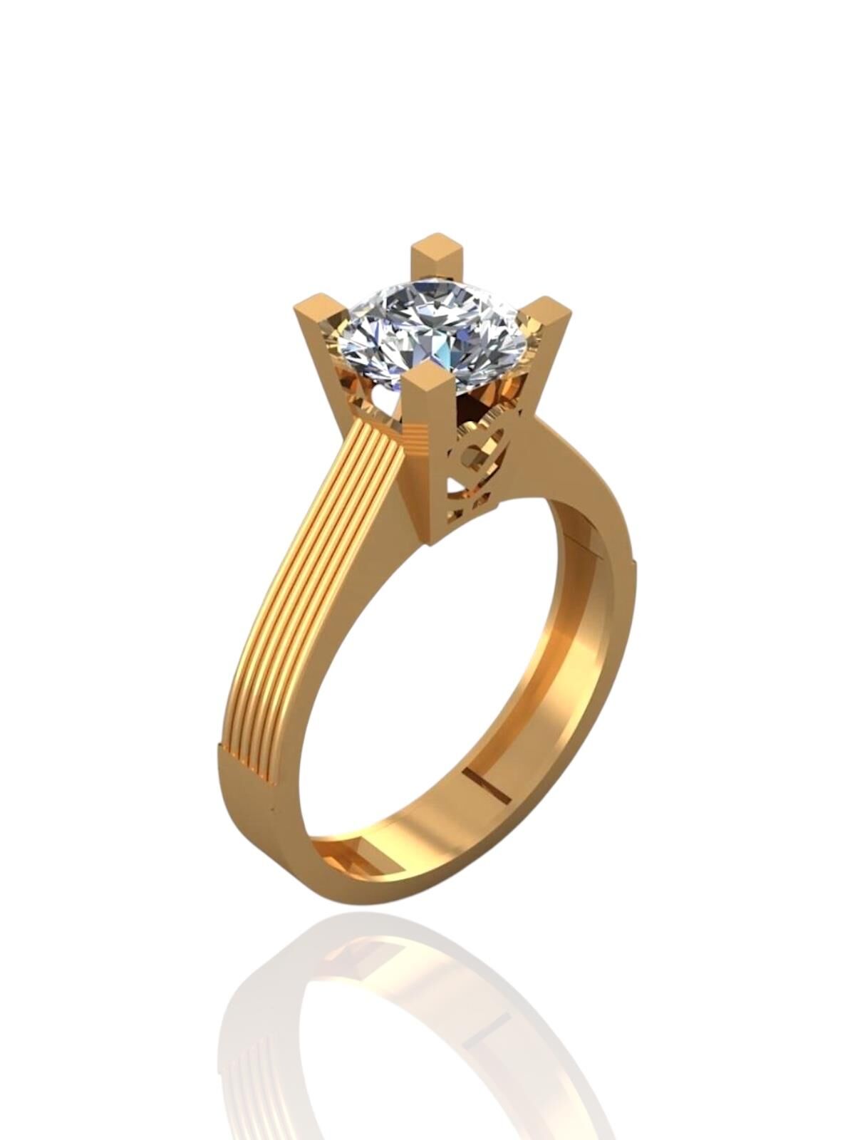 Pırlanta Montür Üst Kalite Tek taş 14 Ayar Altın Yüzük